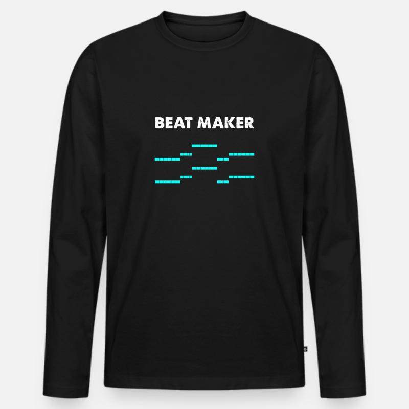 Beat Maker - Männer Premium Bio Langarmshirt - Schwarz