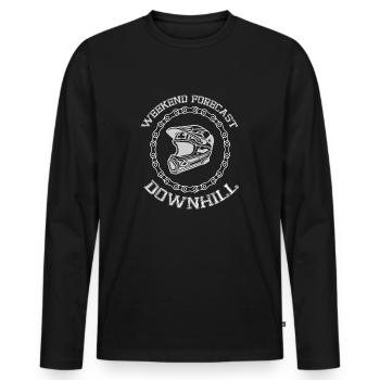 Mountain Bike Downhill Bike Bike Gift - Men's Premium Organic Long Sleeve Shirt - black - Front - Nico (187cm)