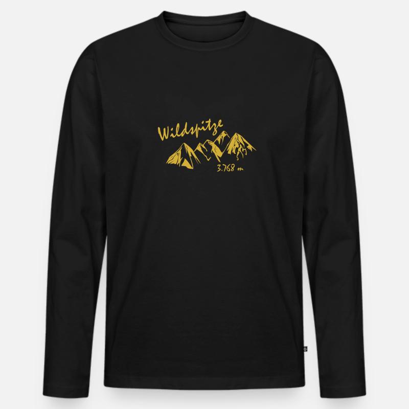 Wildspitze - Männer Premium Bio Langarmshirt - Schwarz