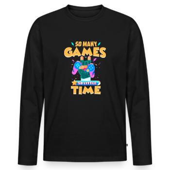 Gaming - T-shirt manches longues Premium bio Homme - noir - Devant - Nico (187cm)