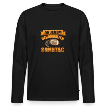 American Football - Männer Premium Bio Langarmshirt - Schwarz - Vorne - Nico (187cm)