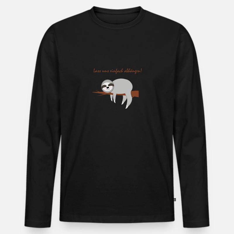 Einfach abhängen - Männer Premium Bio Langarmshirt - Schwarz