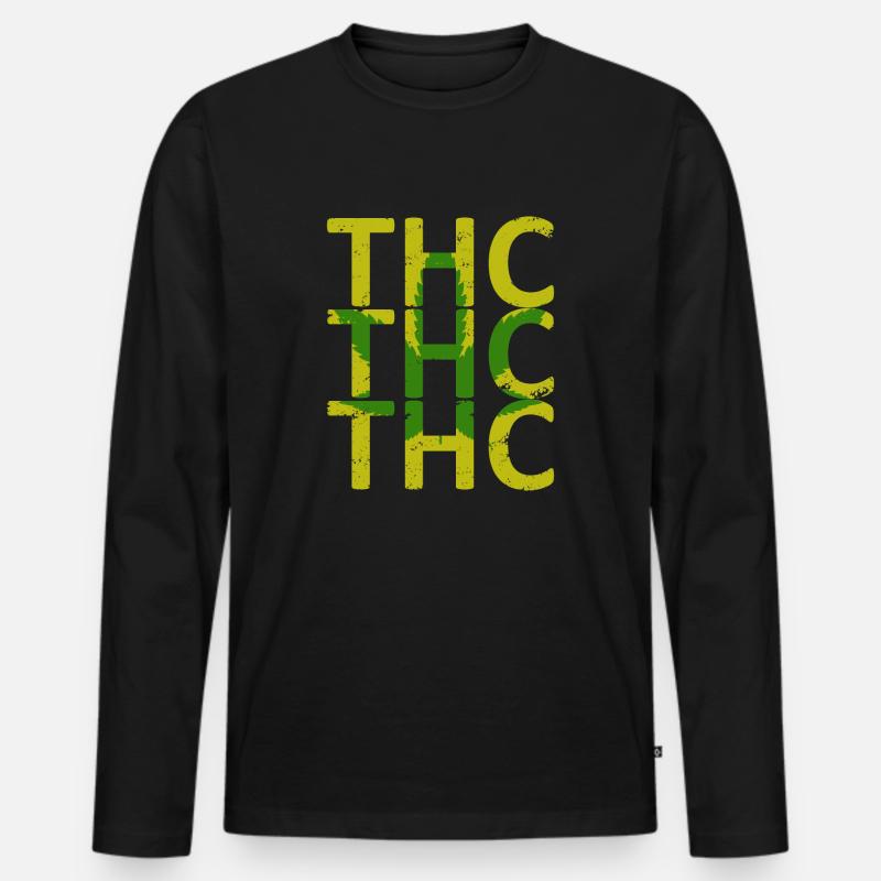 Weed THC - Männer Premium Bio Langarmshirt - Schwarz