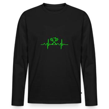 squash - T-shirt manches longues Premium bio Homme - noir - Devant - Nico (187cm)