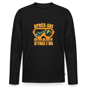 Apres-ski - Men's Premium Organic Long Sleeve Shirt - black - Front - Nico (187cm)