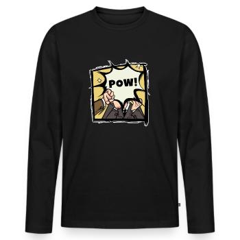 Pow Livre de BD Coup de coup de la bulle de bande dessinée cadeau - T-shirt manches longues Premium bio Homme - noir - Devant - Nico (187cm)