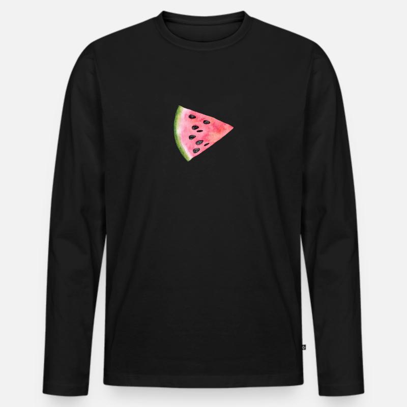Melone - Männer Premium Bio Langarmshirt - Schwarz