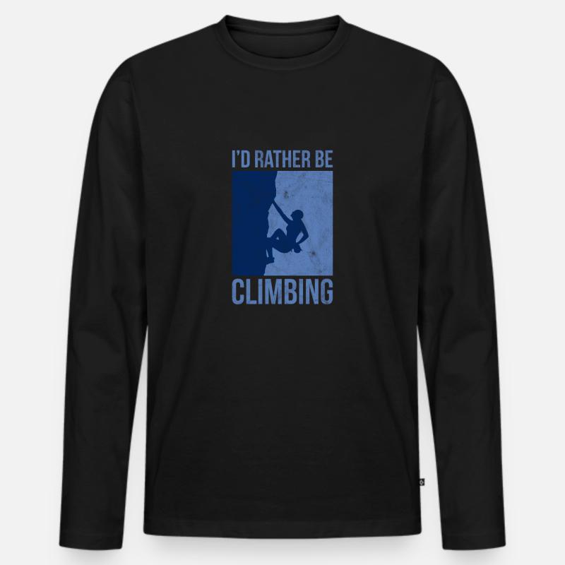 Climbing Klettern Felsklettern Bergsteigen - Männer Premium Bio Langarmshirt - Schwarz