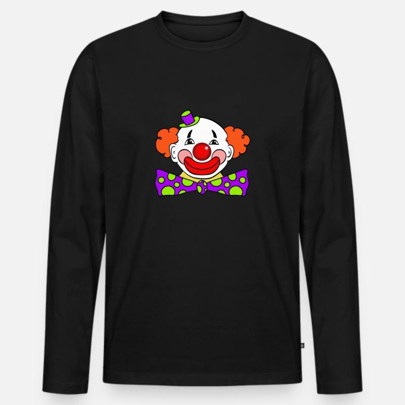 Clown - Männer Premium Bio Langarmshirt - Schwarz