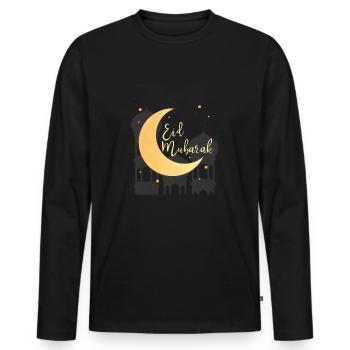 Ramadan Mubarak à jeun cadeau Islam Molsem - T-shirt manches longues Premium bio Homme - noir - Devant - Nico (187cm)