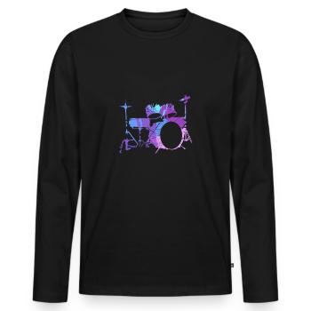 Batterie Percussion Percussion - T-shirt manches longues Premium bio Homme - noir - Devant - Nico (187cm)