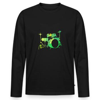 Batterie Percussion Percussion - T-shirt manches longues Premium bio Homme - noir - Devant - Nico (187cm)