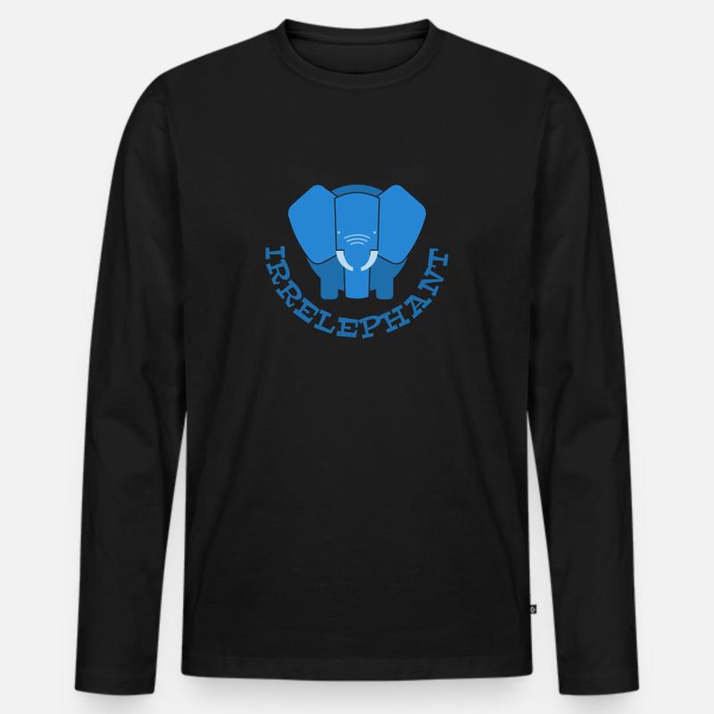 Irrelephant mit dem Elefant - Männer Premium Bio Langarmshirt - Schwarz