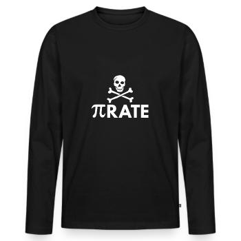 Bannière de crâne de tête de personnage de pirate pirate - T-shirt manches longues Premium bio Homme - noir - Devant - Nico (187cm)