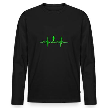 to jog - Men's Premium Organic Long Sleeve Shirt - black - Front - Nico (187cm)