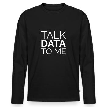 Data Mining Bases de données Informatique Oracle - T-shirt manches longues Premium bio Homme - noir - Devant - Nico (187cm)