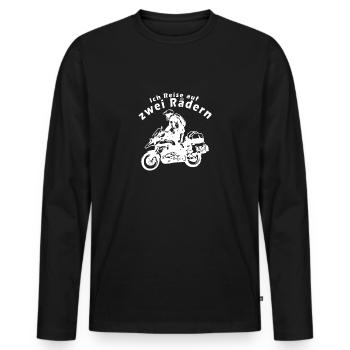 I travel on two wheels - Men's Premium Organic Long Sleeve Shirt - black - Front - Nico (187cm)