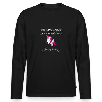 Unicorn Stardust Clean Up Gift - Men's Premium Organic Long Sleeve Shirt - black - Front - Nico (187cm)