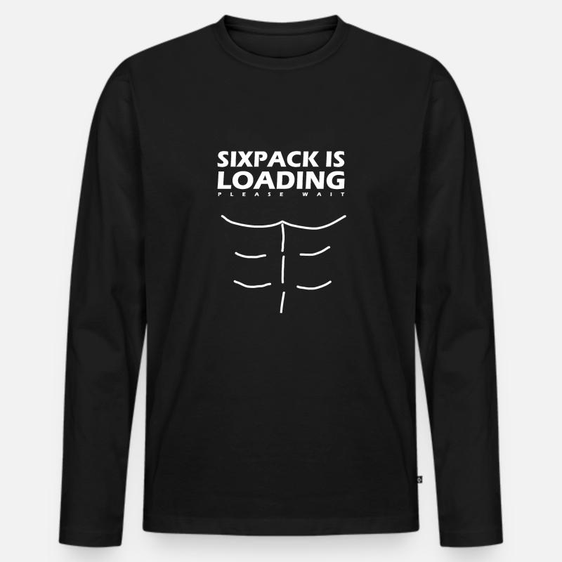 Sixpack is loading - Men's Premium Organic Long Sleeve Shirt - black
