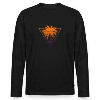 Palm Logo Beach Surfstyle Surfer Triangle - Men's Premium Organic Long Sleeve Shirt - black - Front - Nico (187cm)