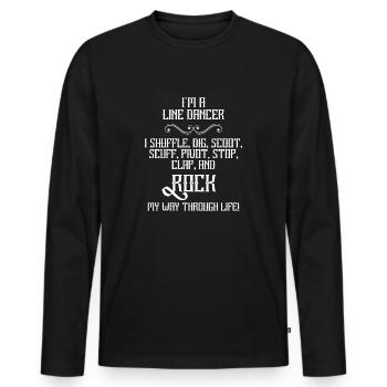 Linedance - Linedancer - Country - Cadeau - T-shirt manches longues Premium bio Homme - noir - Devant - Nico (187cm)