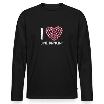 Linedance - Linedancer - Country Heart - J'aime - T-shirt manches longues Premium bio Homme - noir - Devant - Nico (187cm)