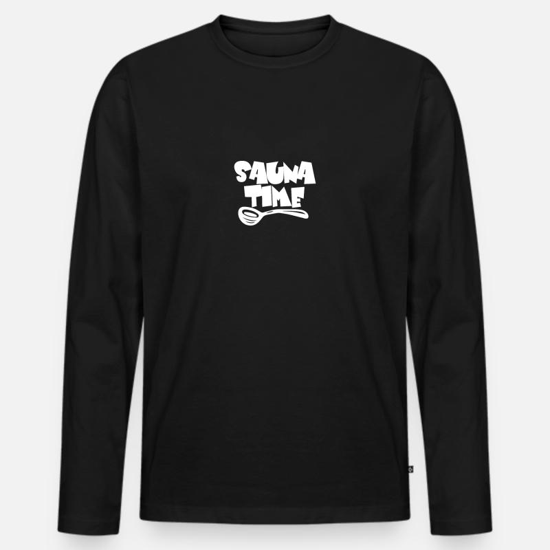 Sauna - Männer Premium Bio Langarmshirt - Schwarz