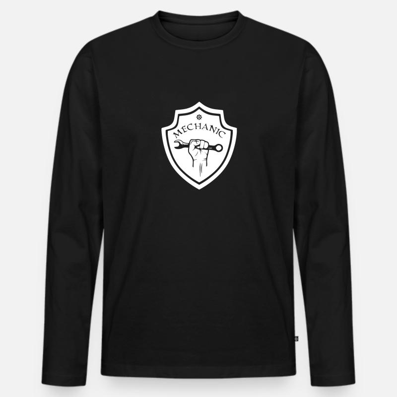 Mechaniker - Männer Premium Bio Langarmshirt - Schwarz