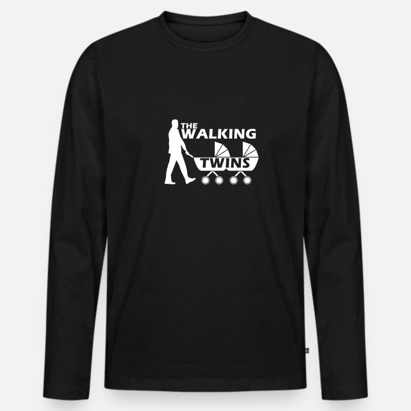 The Walking Twins - Männer Premium Bio Langarmshirt - Schwarz