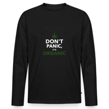 modèle de conception de chemise de marijuana - T-shirt manches longues Premium bio Homme - noir - Devant - Nico (187cm)