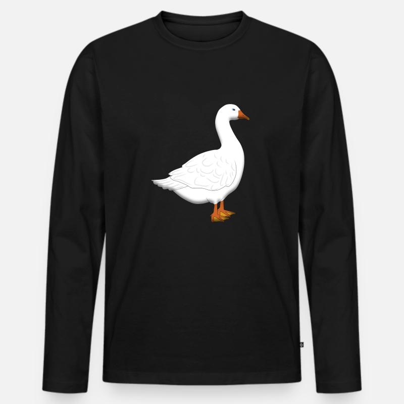 gans - Männer Premium Bio Langarmshirt - Schwarz