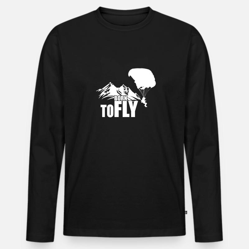Paragleiter - Männer Premium Bio Langarmshirt - Schwarz