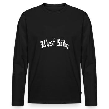 Voyou du côté ouest - T-shirt manches longues Premium bio Homme - noir - Devant - Nico (187cm)