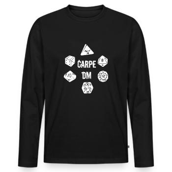 T-shirt Guerrilla Carpe DM Shirt Funny Carpe Diem - T-shirt manches longues Premium bio Homme - noir - Devant - Nico (187cm)