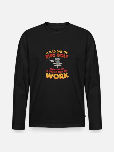 Disc Golf Frisbee Golfer Gift - Männer Premium Bio Langarmshirt - Schwarz