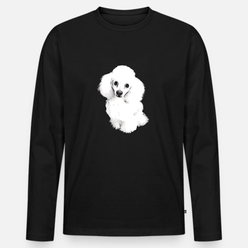 Süßer Pudel Welpe - Männer Premium Bio Langarmshirt - Schwarz