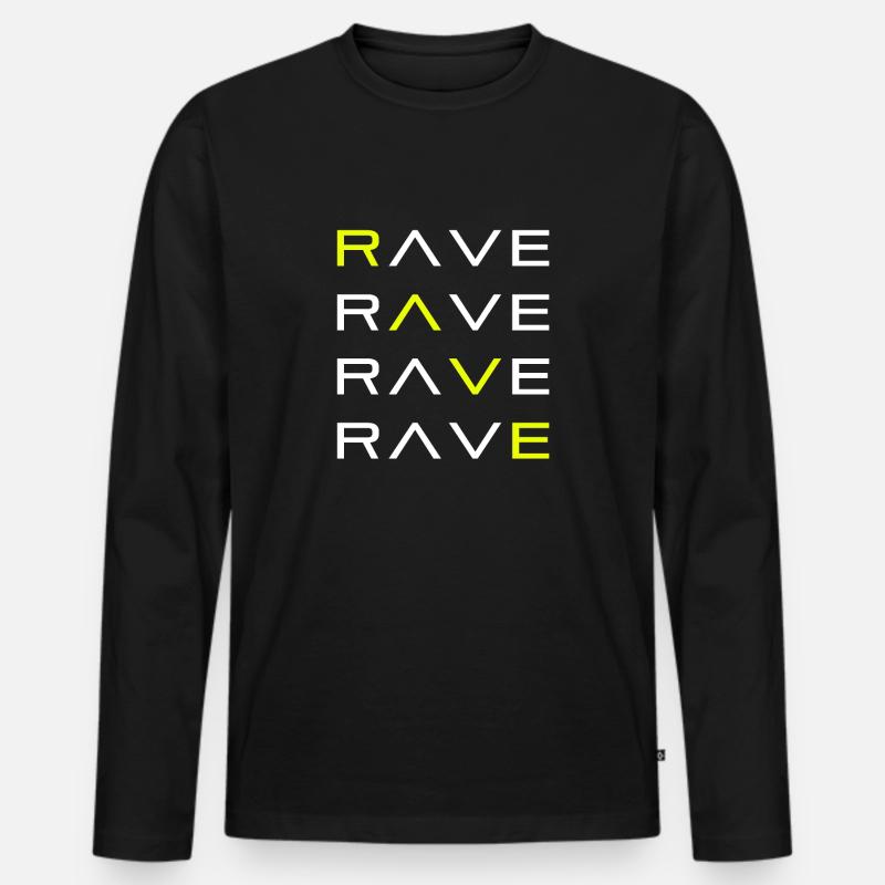 RAVE TECHNO RAVER - Männer Premium Bio Langarmshirt - Schwarz