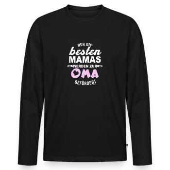 Grandma promoted to the grandma - Men's Premium Organic Long Sleeve Shirt - black - Front - Nico (187cm)