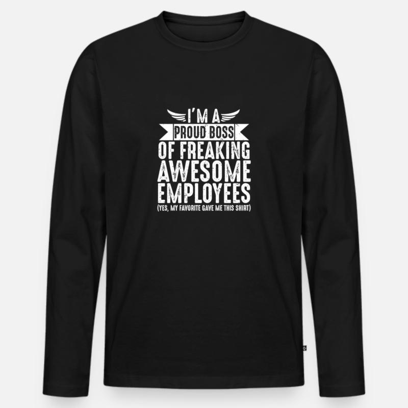 Stolzer Chef der tollen Mitarbeiter - Männer Premium Bio Langarmshirt - Schwarz