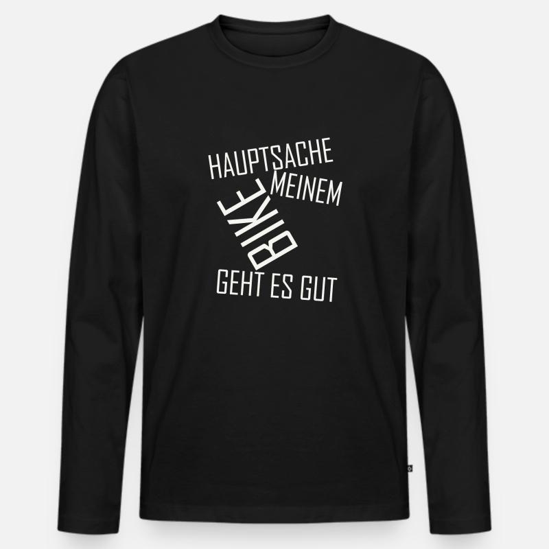 Motorrad - Männer Premium Bio Langarmshirt - Schwarz