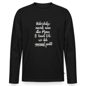 Alter Mann - Männer Premium Bio Langarmshirt - Schwarz - Vorne - Nico (187cm)
