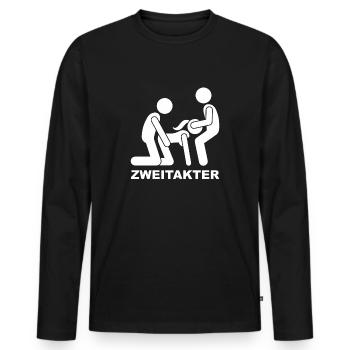 Two-stroke two-stroke 2-stroke - Men's Premium Organic Long Sleeve Shirt - black - Front - Nico (187cm)