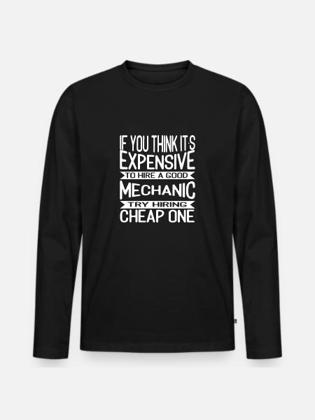 Funny Mechanic Shirts Engineer - Men's Premium Organic Long Sleeve Shirt - black