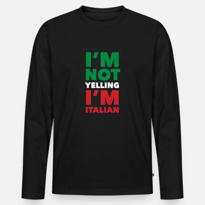 Lustiges italienisches Geschenk - Männer Premium Bio Langarmshirt - Schwarz