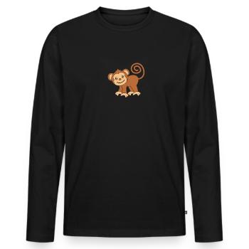 Singe Singe - T-shirt manches longues Premium bio Homme - noir - Devant - Nico (187cm)