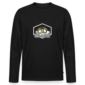 Ring bearer ring dude children best man wedding - Men's Premium Organic Long Sleeve Shirt - black - Front - Nico (187cm)