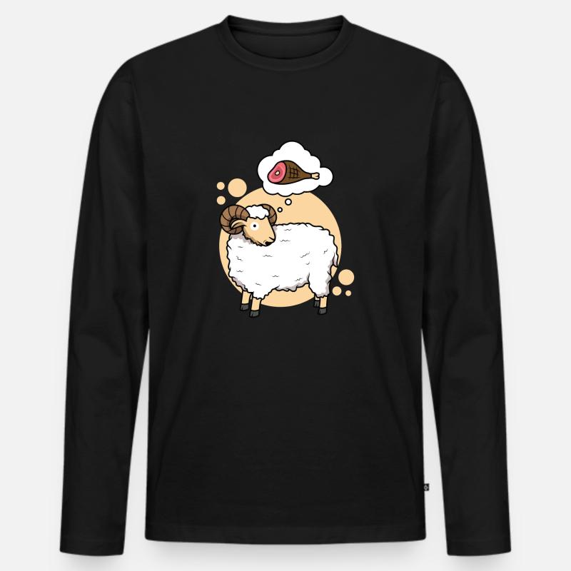 Fleisch fressendes Schaf - Männer Premium Bio Langarmshirt - Schwarz