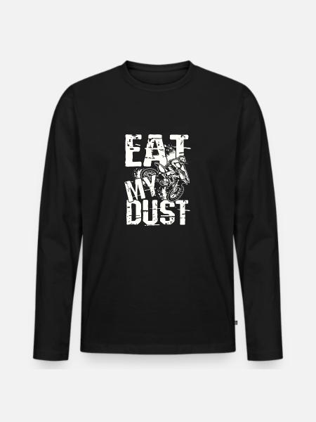 Friss meinen Staub - Männer Premium Bio Langarmshirt - Schwarz