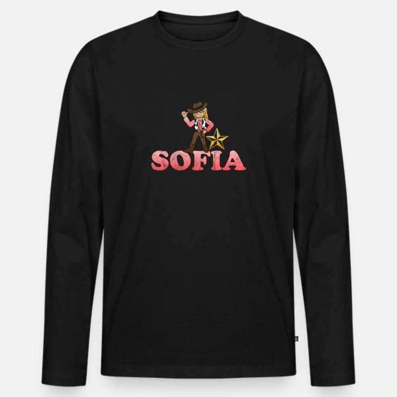 Sofia - Männer Premium Bio Langarmshirt - Schwarz