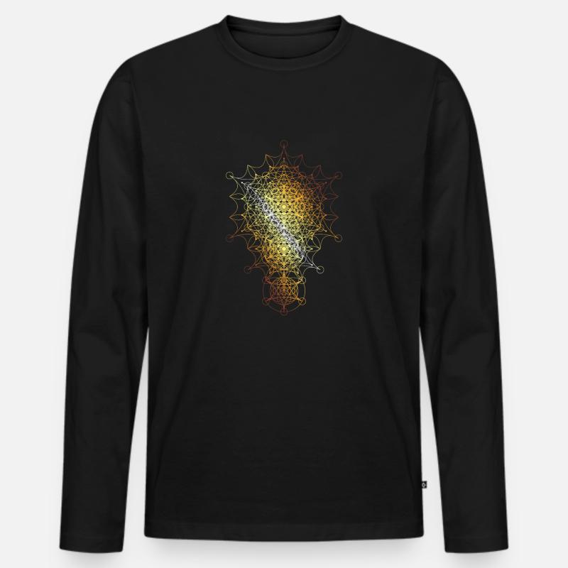 Sacred Geometry Curved Dimensions - Men's Premium Organic Long Sleeve Shirt - black
